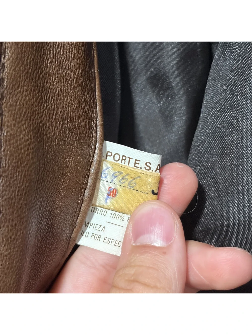 Vintage J. Porte S.A. Brown Leather Jacket Made in Spain